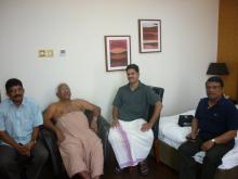 Kalamandalam Madambi Subrahmanian Namboodiri with the interview team